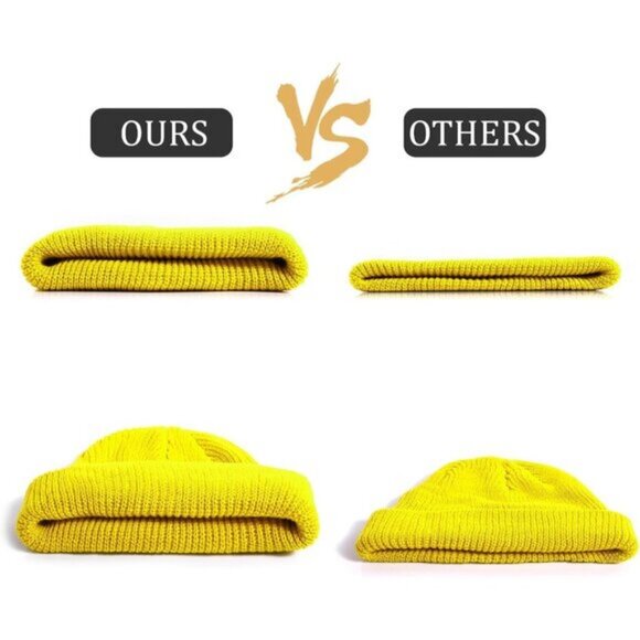 ⚡Unisex Black, Red, Yellow, Light Blue 4 Pieces Watch Hat Fisherman Beanie - Picture 4 of 6